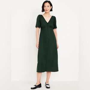 Old Navy Button-Down Crepe Midi Dress